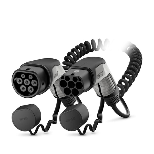 A photo of the connectors of the Spiral Pro Cable